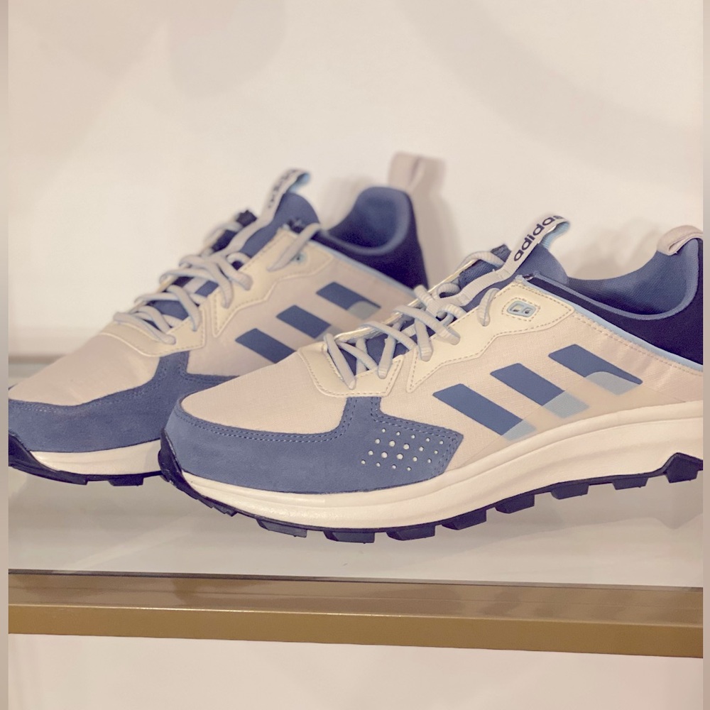 Adidas Trail Running Sneakers. Blue/Grey Upper,White Midsole, Black sole. Size11